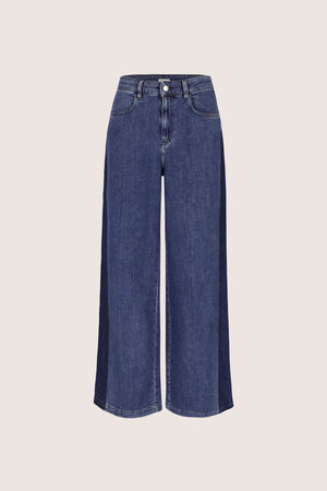 Broeken - Wide leg jeans met boord