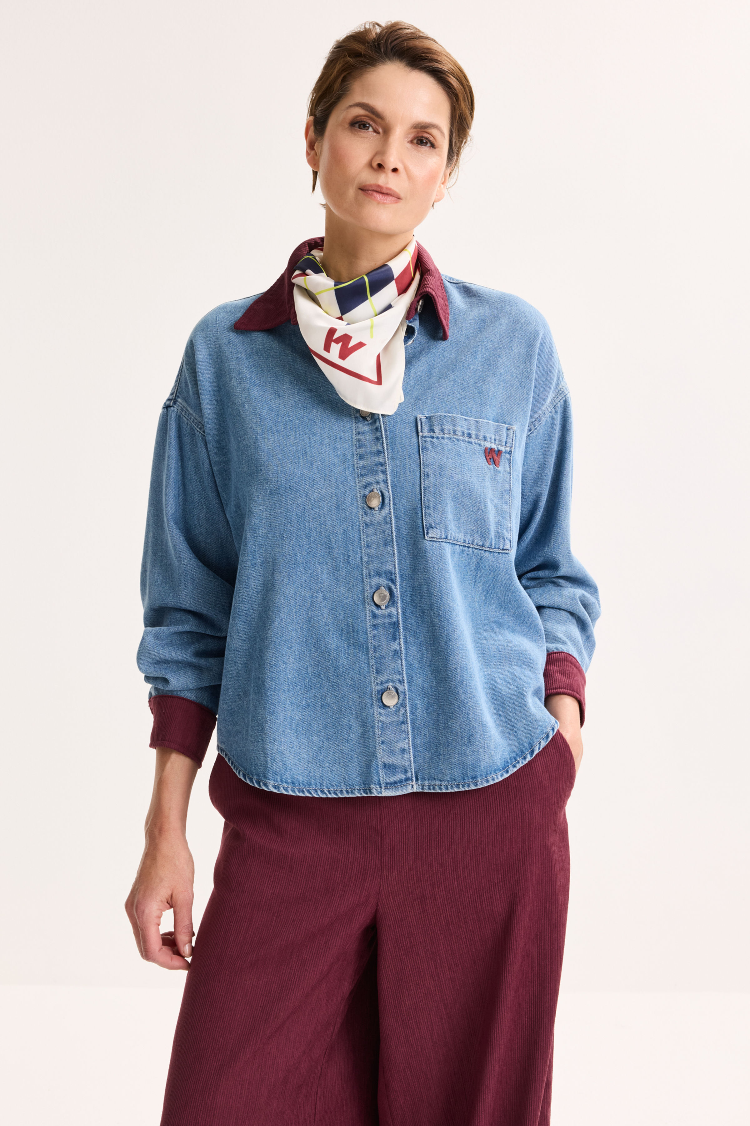 Surchemise en denim col en velours - ame