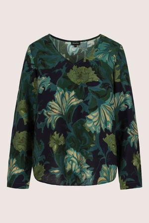 Wijde V-halsblouse met bloemenprint - may