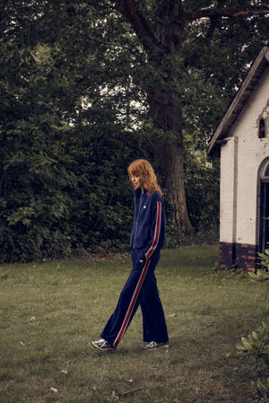 Broeken - Jersey broek met bies