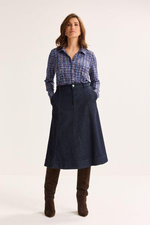 Hemden - Jersey hemdblouse met abstracte print