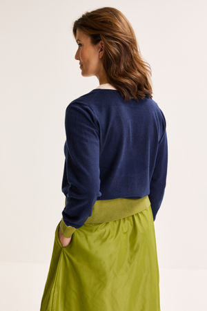 Cardigan - Driekleurige V-hals cardigan