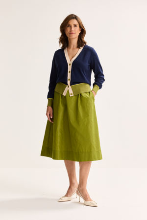 Cardigan - Driekleurige V-hals cardigan