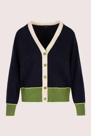 Cardigan - Driekleurige V-hals cardigan
