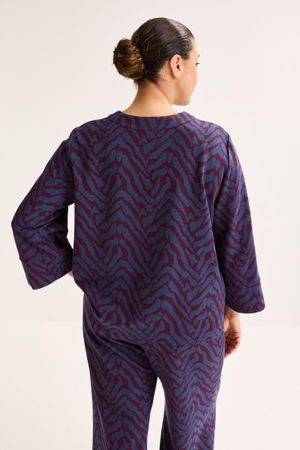 Hemden - V-halsblouse in jersey jacquard