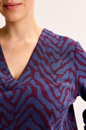 Hemden - V-halsblouse in jersey jacquard