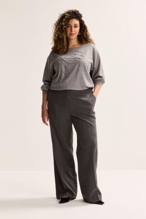Wijde broek in stretchy twill