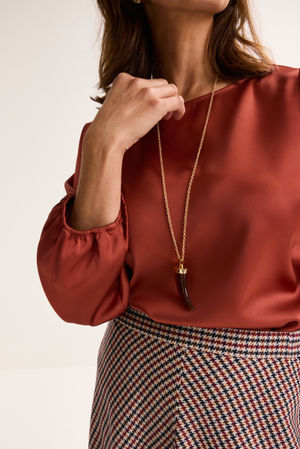 Chemises - Blouse en satin sur &eacute;lastique