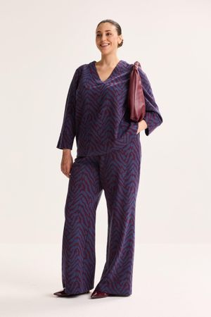 Pantalon en jersey jacquard avec lurex