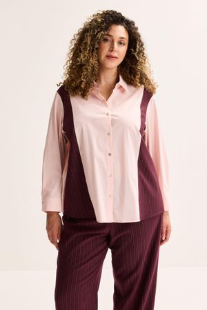Popeline shirt met vals gilet