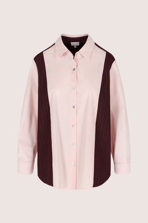 Hemden - Popeline shirt met vals gilet
