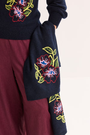 Echarpe brod&eacute;e avec mohair - ame