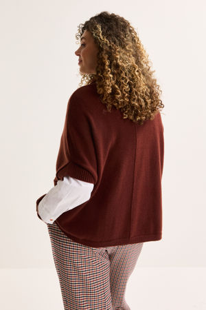 Cardigan - Gebreide cape met rits