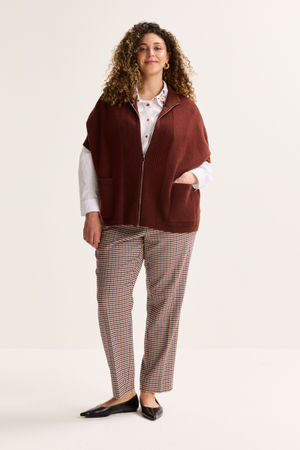 Cardigan - Gebreide cape met rits
