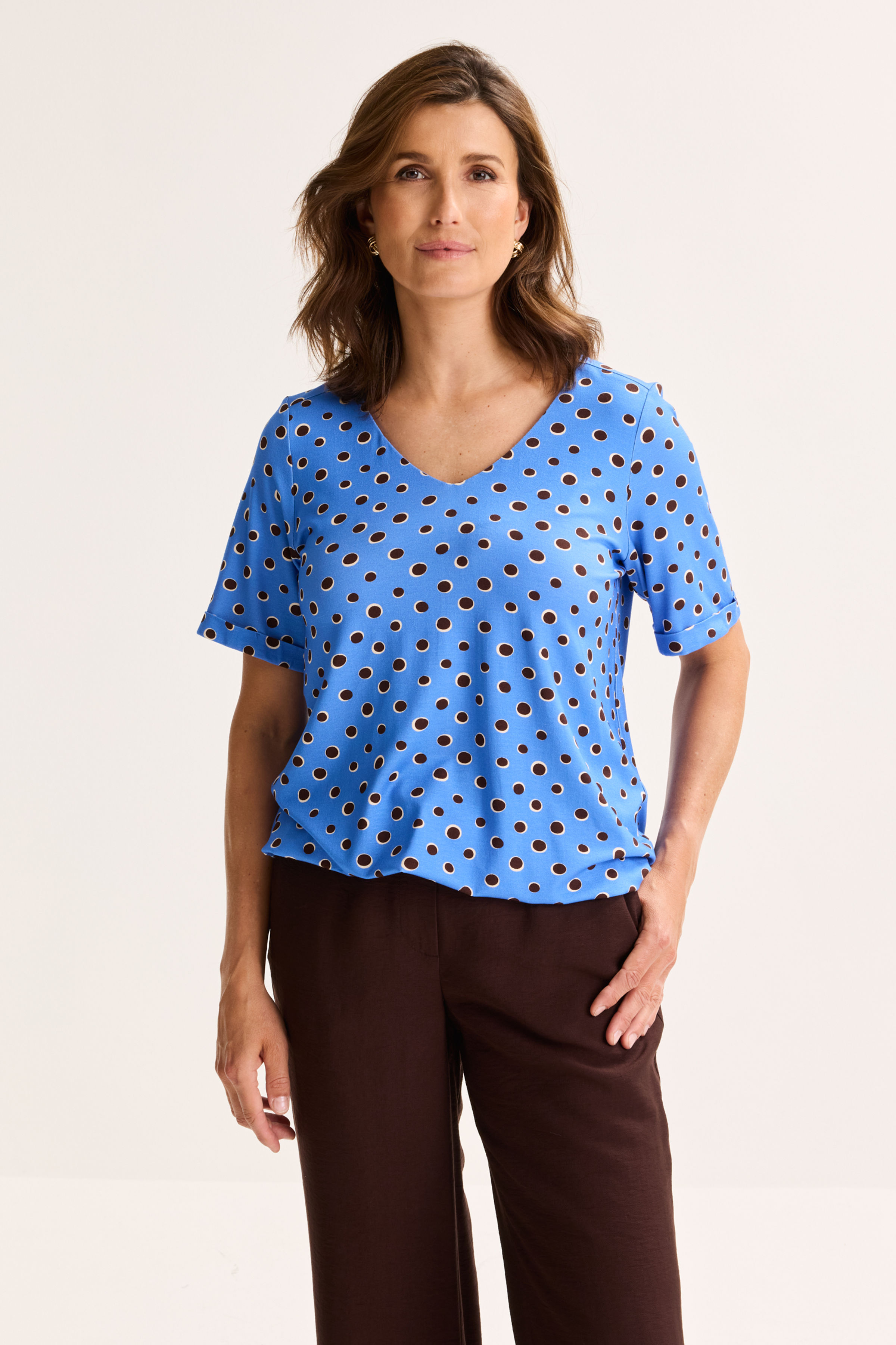 Blouse en jersey &agrave; taille &eacute;lastiqu&eacute;e - may