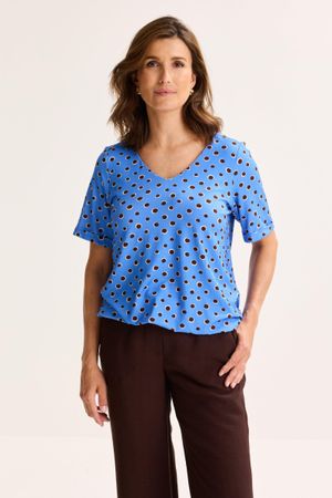 Jersey V-halsblouse op elastiek