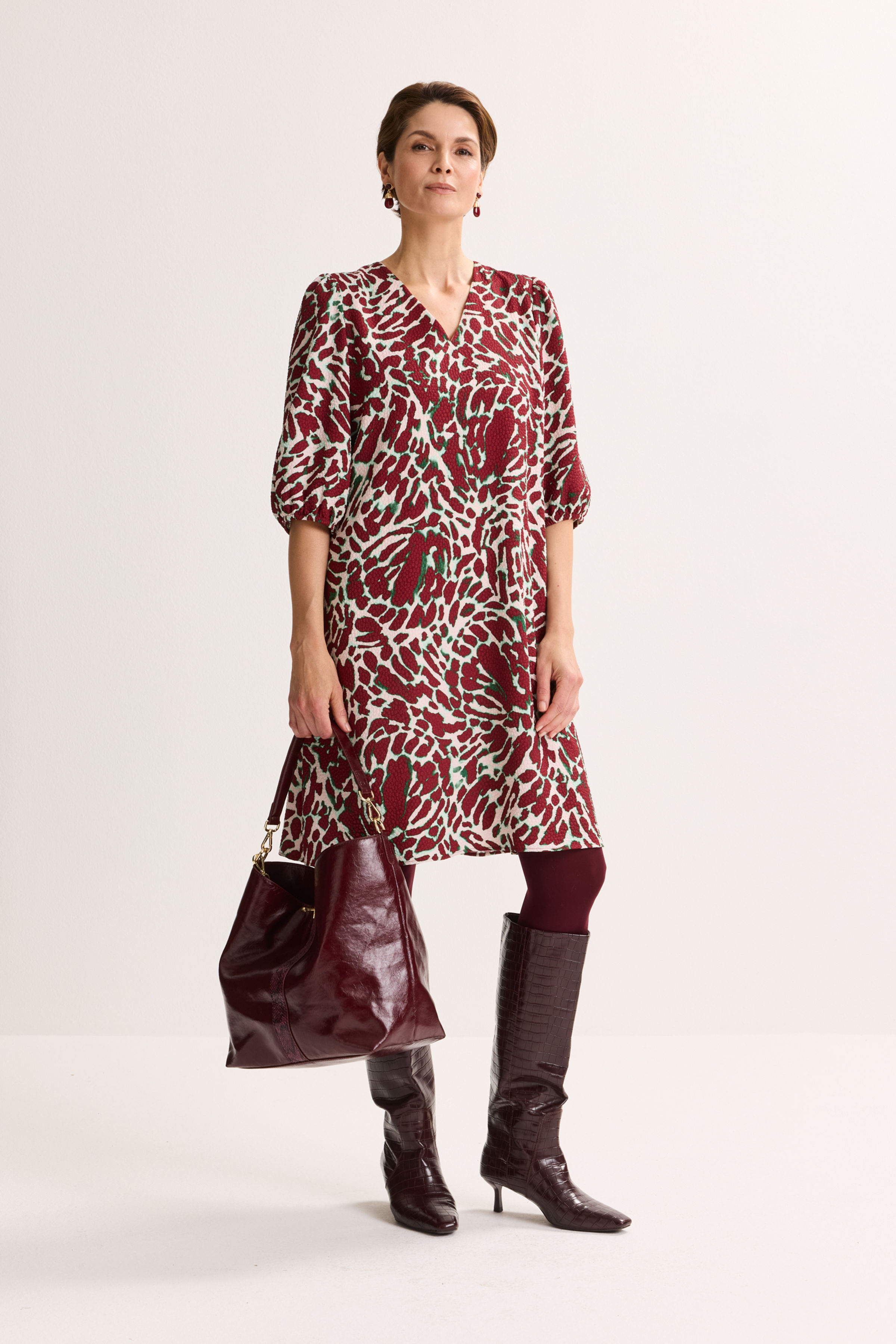 Robe &eacute;vas&eacute;e imprim&eacute;e - ame