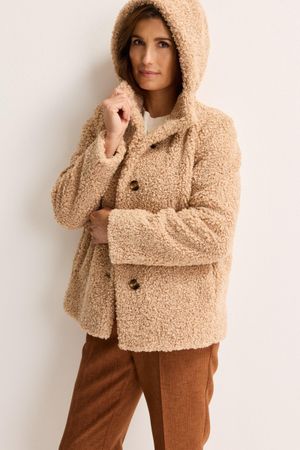 Manteaux - Veste teddy &agrave; capuche