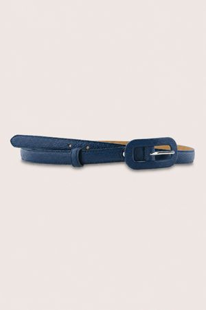 Ceinture &eacute;troite en cuir grain&eacute; - may
