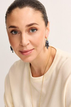 Oorhangers met tros steentjes - may