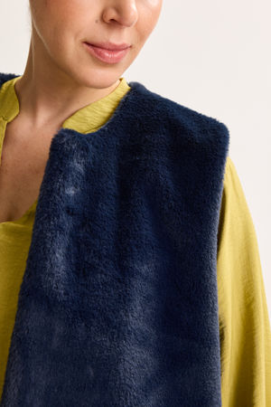 Cardigan - Mouwloos faux fur jasje