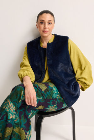 Cardigan - Mouwloos faux fur jasje