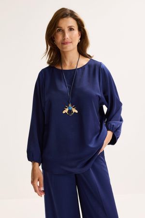 Vleermuisblouse in satijn