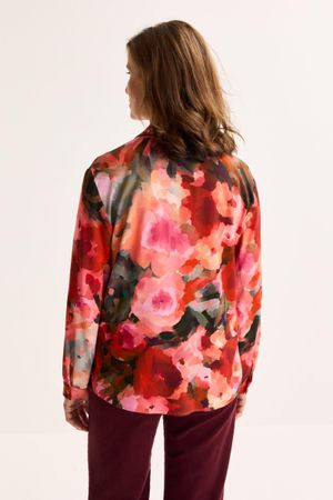 Hemden - Jersey hemdblouse met bloemenprint