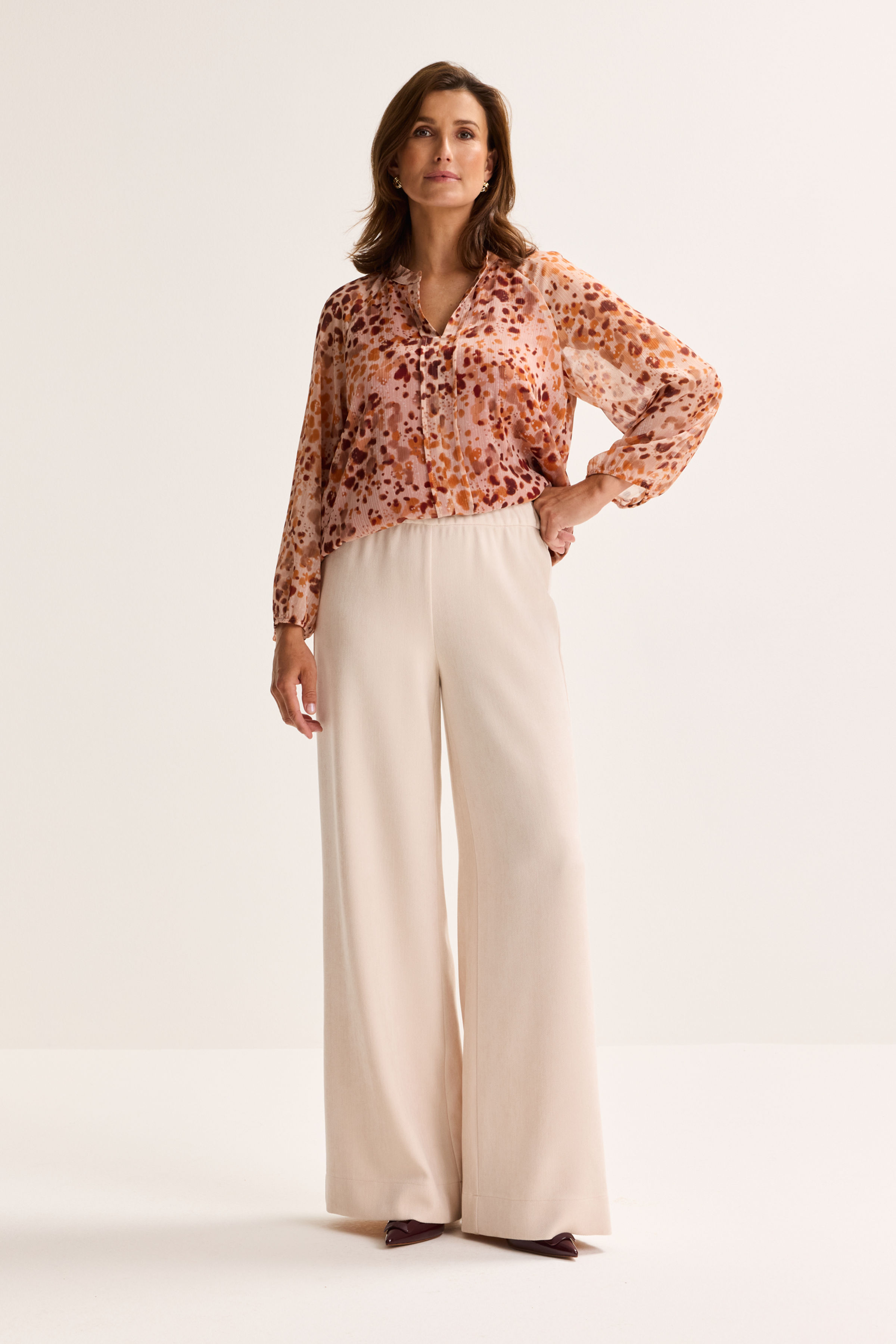 Wijde broek in jersey jacquard - may