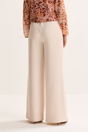 Broeken - Wijde broek in jersey jacquard