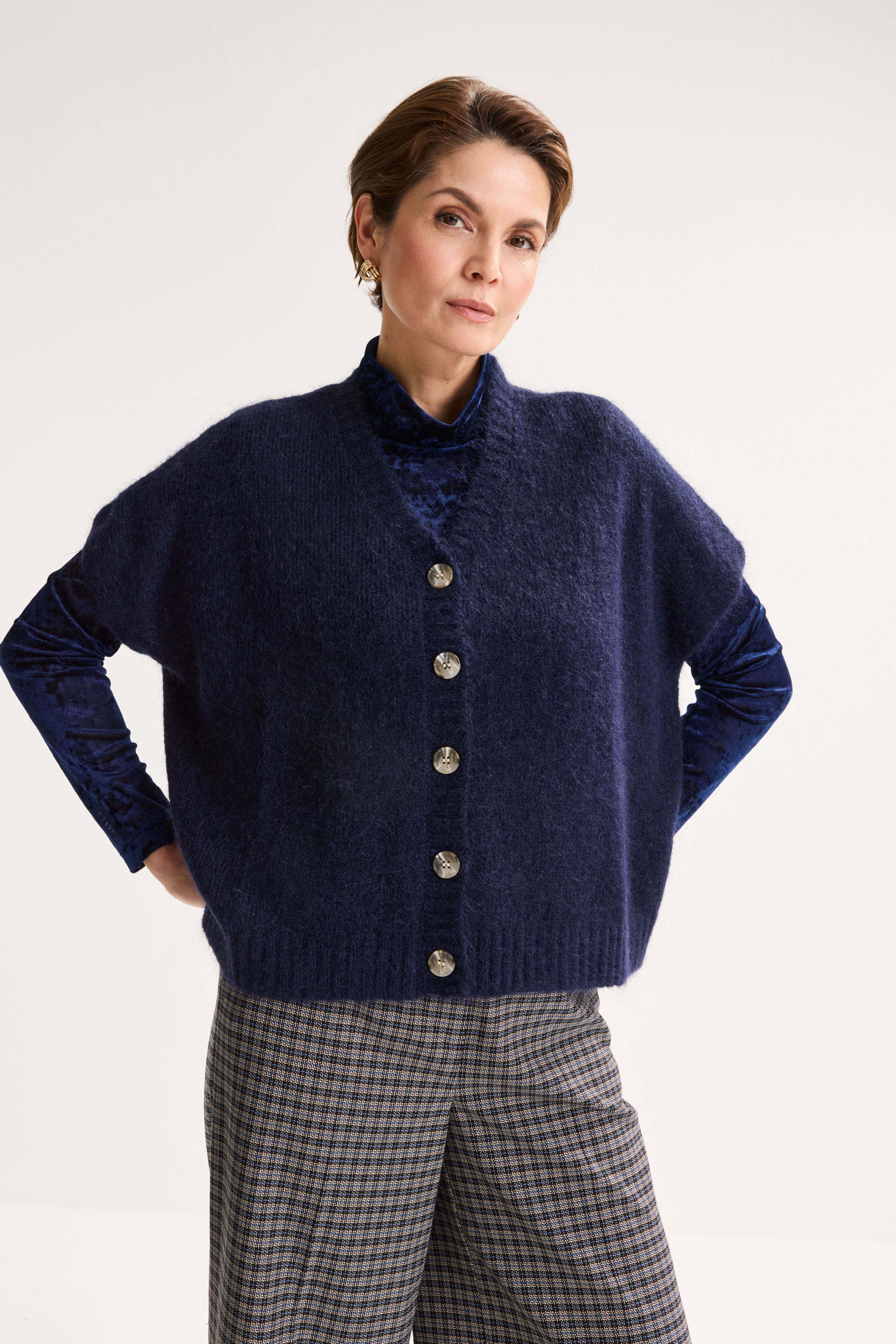 Oversized mouwloze cardigan - ame