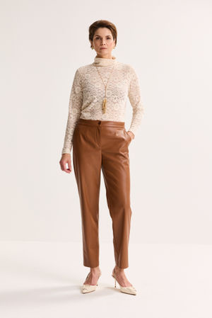 Kostuumbroek in faux leer