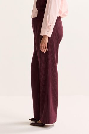 Broeken - Wijde stretchbroek met krijtstreep