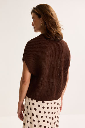 Cardigan - Mouwloze ajourcardigan
