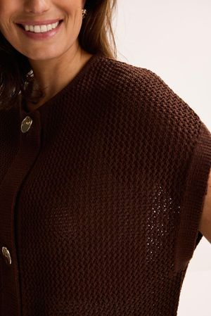 Cardigans - Cardigan ajour&eacute; sans manches