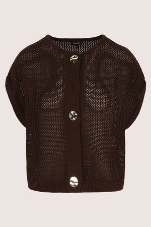 Cardigans - Cardigan ajour&eacute; sans manches