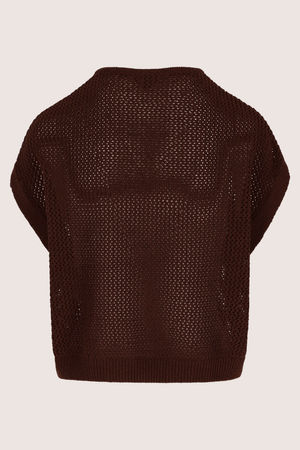 Cardigan - Mouwloze ajourcardigan
