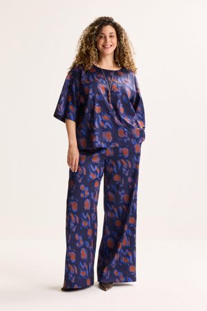 Wijde broek met abstracte print