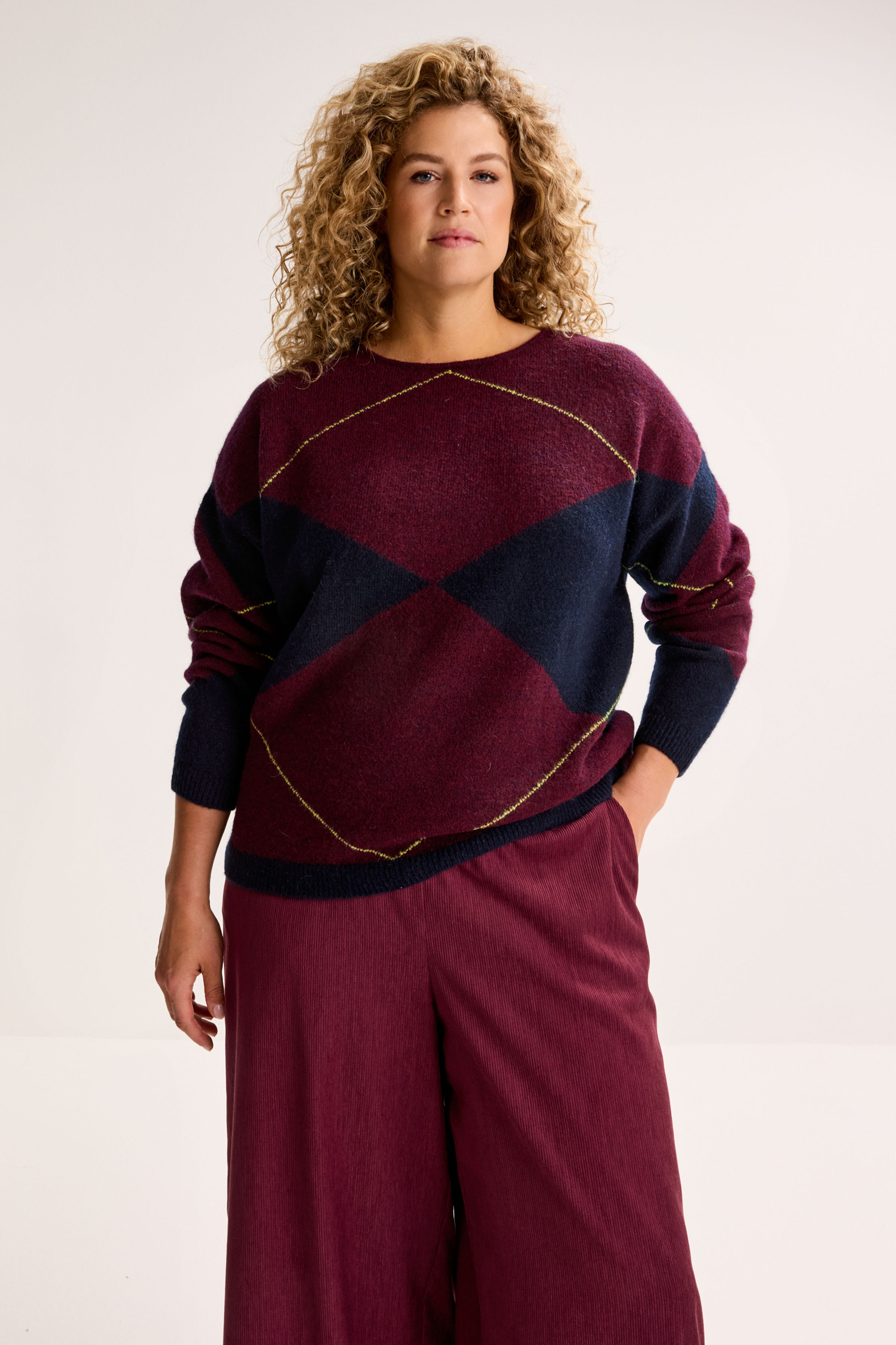 Pull oversize &agrave; motif losanges - ame
