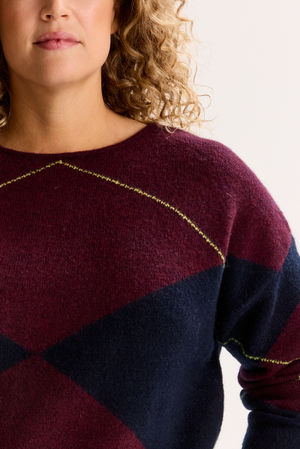 Pulls - Pull oversize &agrave; motif losanges