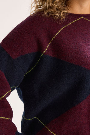 Truien - Oversized trui met ruitenpatroon
