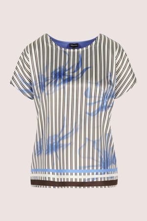 T-shirtblouse met satijnen front