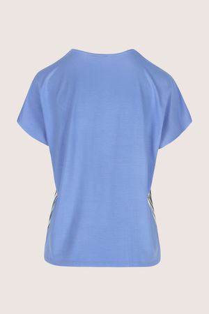 Sweatvest - T-shirtblouse met satijnen front