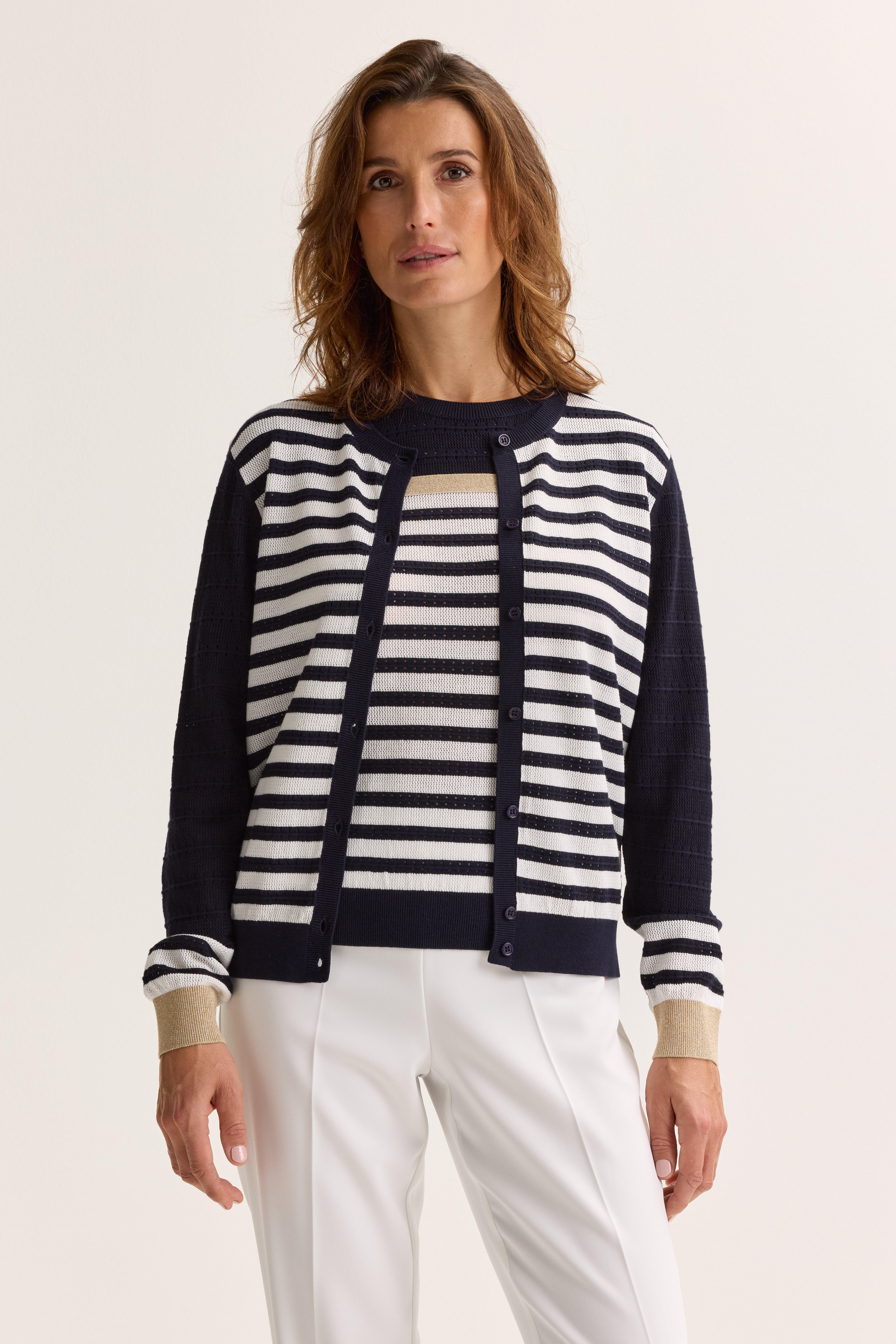 Mayerline Cardigan Met Bretonse Streep