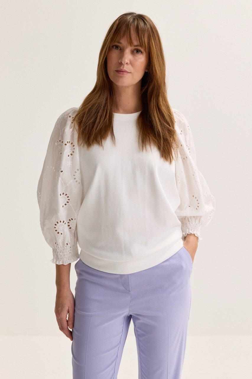 Mayerline Jersey Blouse Met Broderie Anglaise