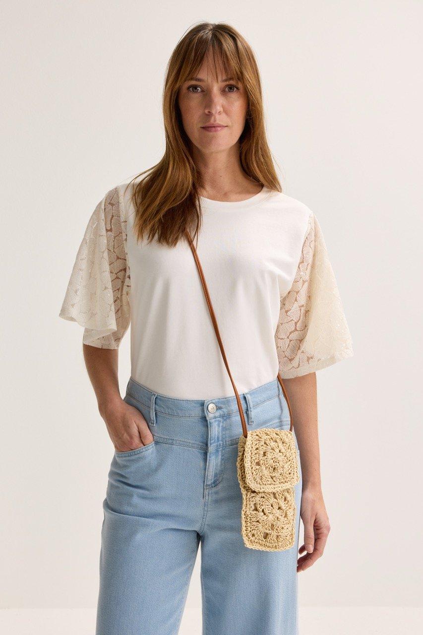Jersey Blouse Met Dévoré Mouw
