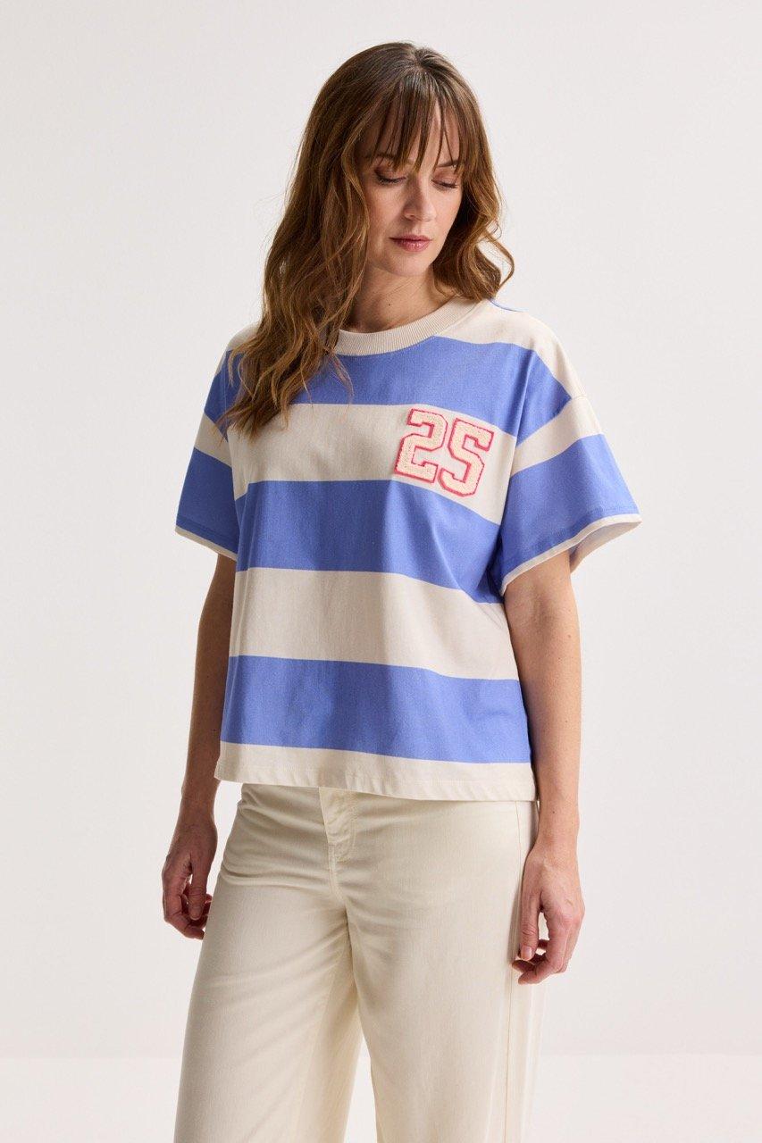 Am&eacute;line Gestreept Varsity-T-shirt