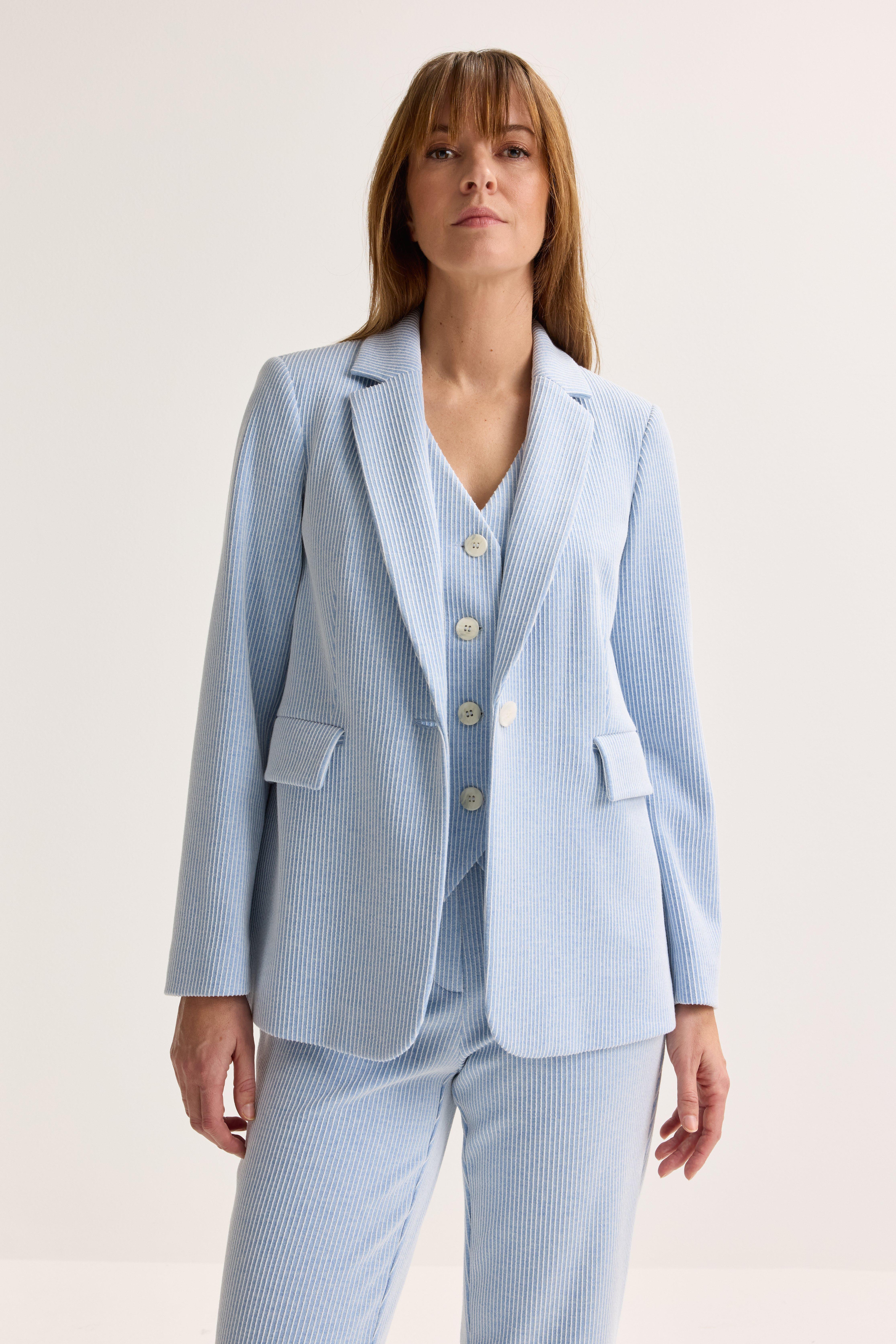 Mayerline Gestreepte Blazer In Denim Jersey