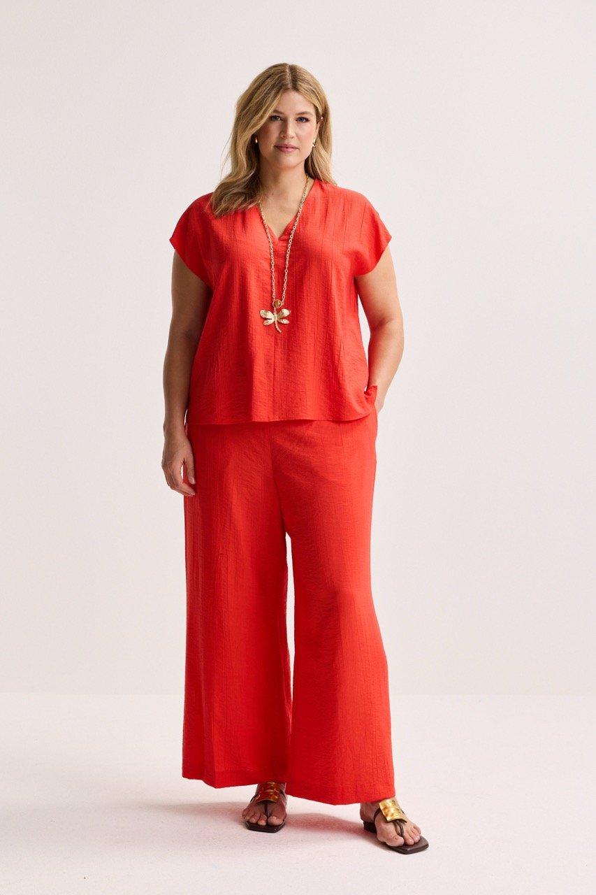 Mayerline Wijde Broek In Crinkle Stof