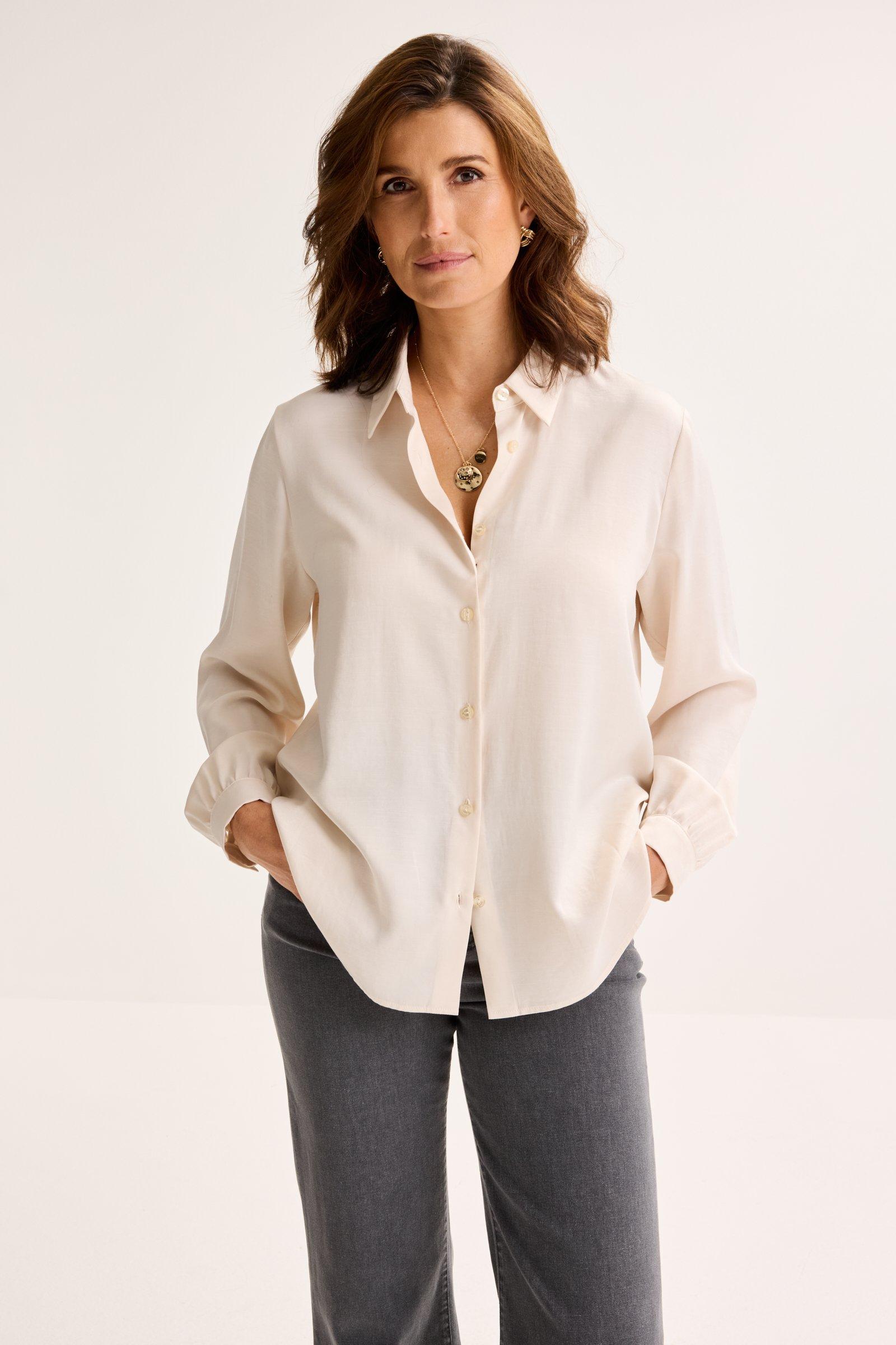 Hemdblouse In Elastisch Satijn